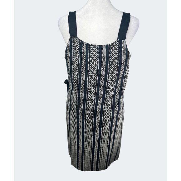 Venus Black & White Geometric Print Sleeveless Wrap Dress Beach Cover-up Medium - Picture 2 of 15